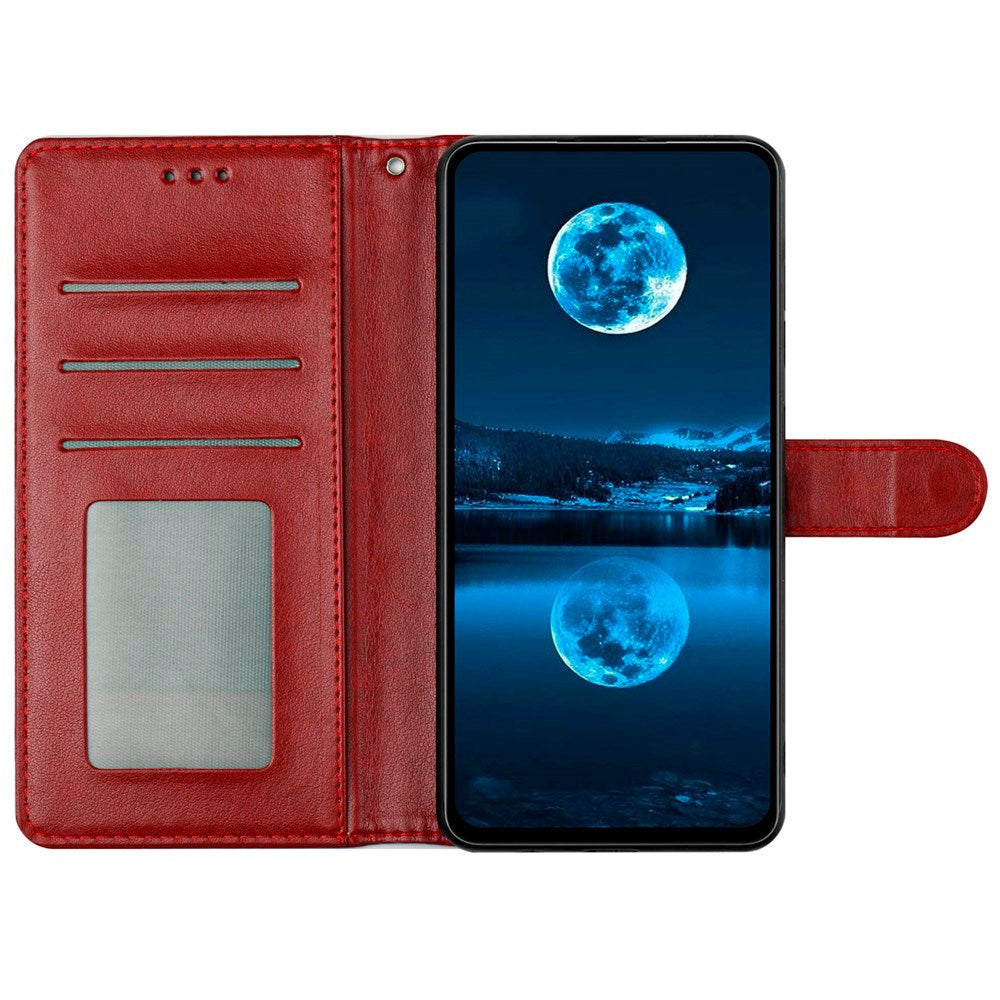 Xiaomi Redmi Note 14 Pro (5G) / Poco X7 - EIDERWOOD Kunstlæder Flip Cover m. Strop - Mørkerød