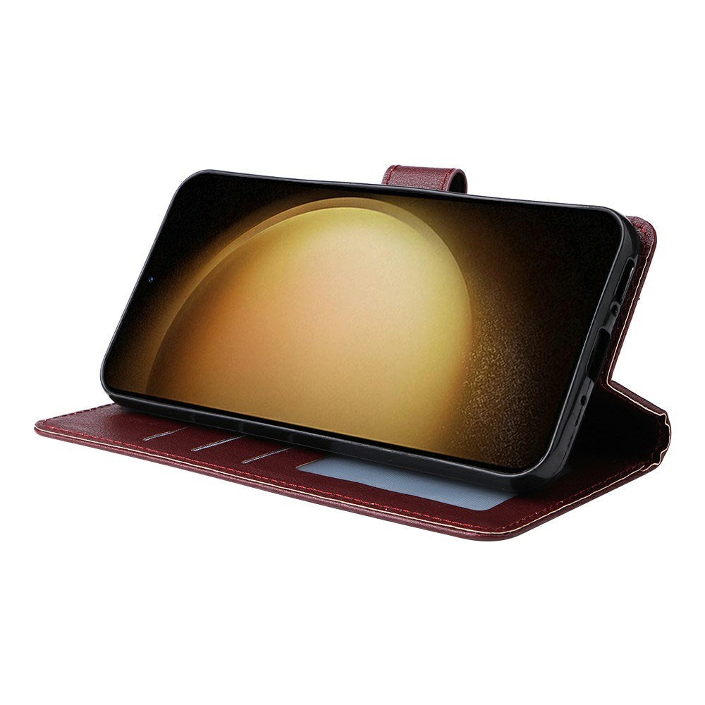 EIDERWOOD Samsung Galaxy S25+ (Plus) / S24+ (Plus) Kunstlæder Mobil Cover m. Pung og Strop - Mørkebrun