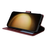 EIDERWOOD Samsung Galaxy S25+ (Plus) / S24+ (Plus) Kunstlæder Mobil Cover m. Pung og Strop - Mørkebrun