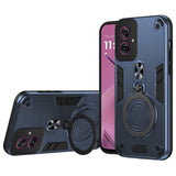 EIDERWOOD - Motorola Moto G55 - Hybrid Håndværker Cover m. Roterende Kickstand - Blå