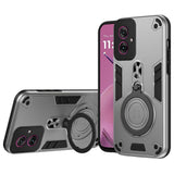 EIDERWOOD - Motorola Moto G55 - Hybrid Håndværker Cover m. Roterende Kickstand - Sølv