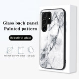 Samsung Galaxy S25 Ultra - EIDERWOOD Hybrid Marmor Cover m. Glas Bagside - Blå