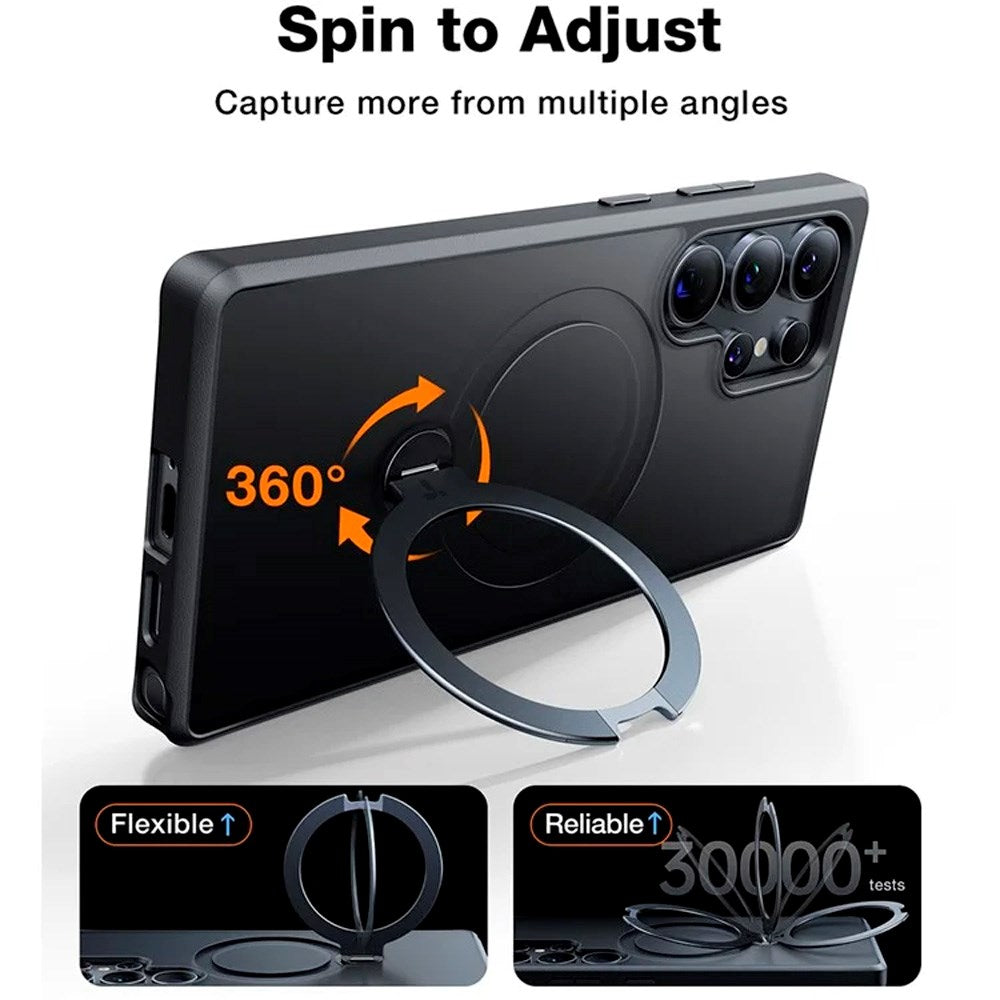 TORRAS - Samsung Galaxy S25 Ultra - Hybrid Cover m. Kickstand - MagSafe Kompatibel - Sort