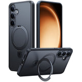 Samsung Galaxy S25 - TORRAS Guardian Ostand Hybrid Cover - Kickstand - MagSafe Kompatibel - Sort