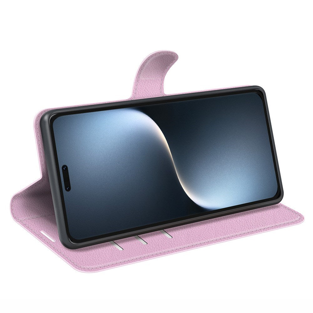 EIDERWOOD - Honor Magic7 Pro - Kunstlæder Flip Cover m. Kortholder & Ståfunktion - Lyserød