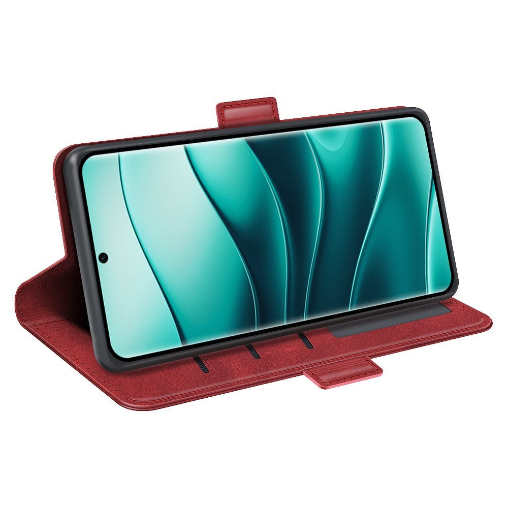 Xiaomi Redmi Note 14 Pro+ - EIDERWOOD Kunstlæder Flip Cover m. Pung & Ståfunktion - Rød