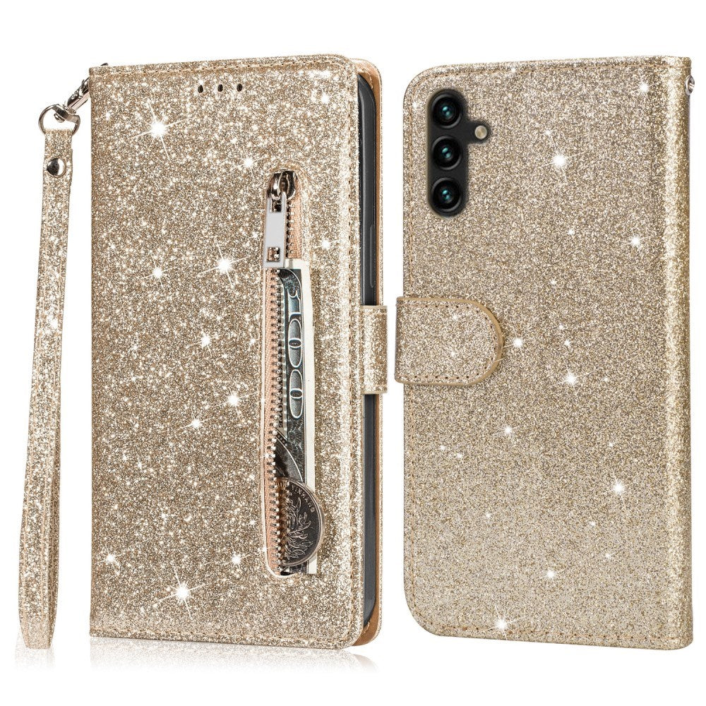 EIDERWOOD - Samsung Galaxy A56 (5G) - Glimmer Flip Cover m. Lynlåslomme & Ståfunktion - Guld