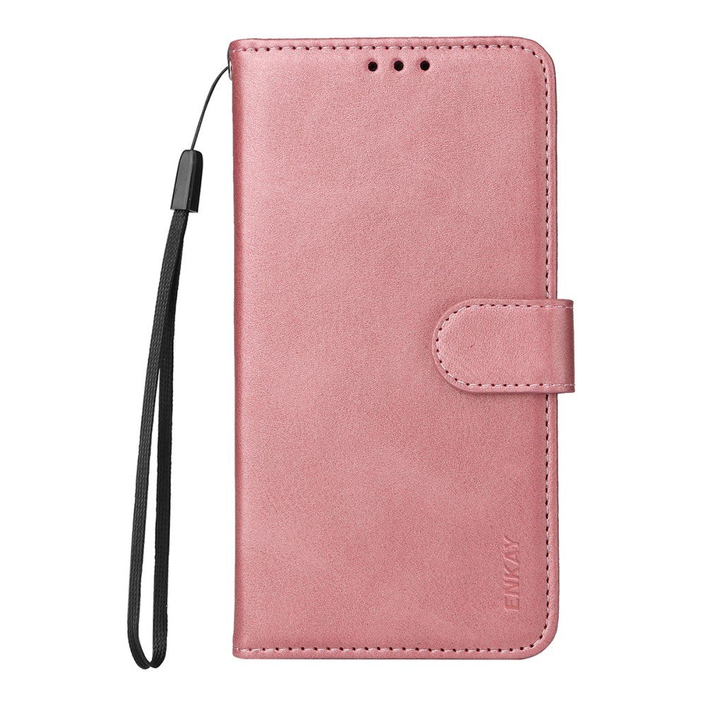 EIDERWOOD - Samsung Galaxy A56 (5G) / A36 (5G) - 2-i-1 Kunstlæder Flip Case m. Skærmbeskyttelsesglas - Lyserød