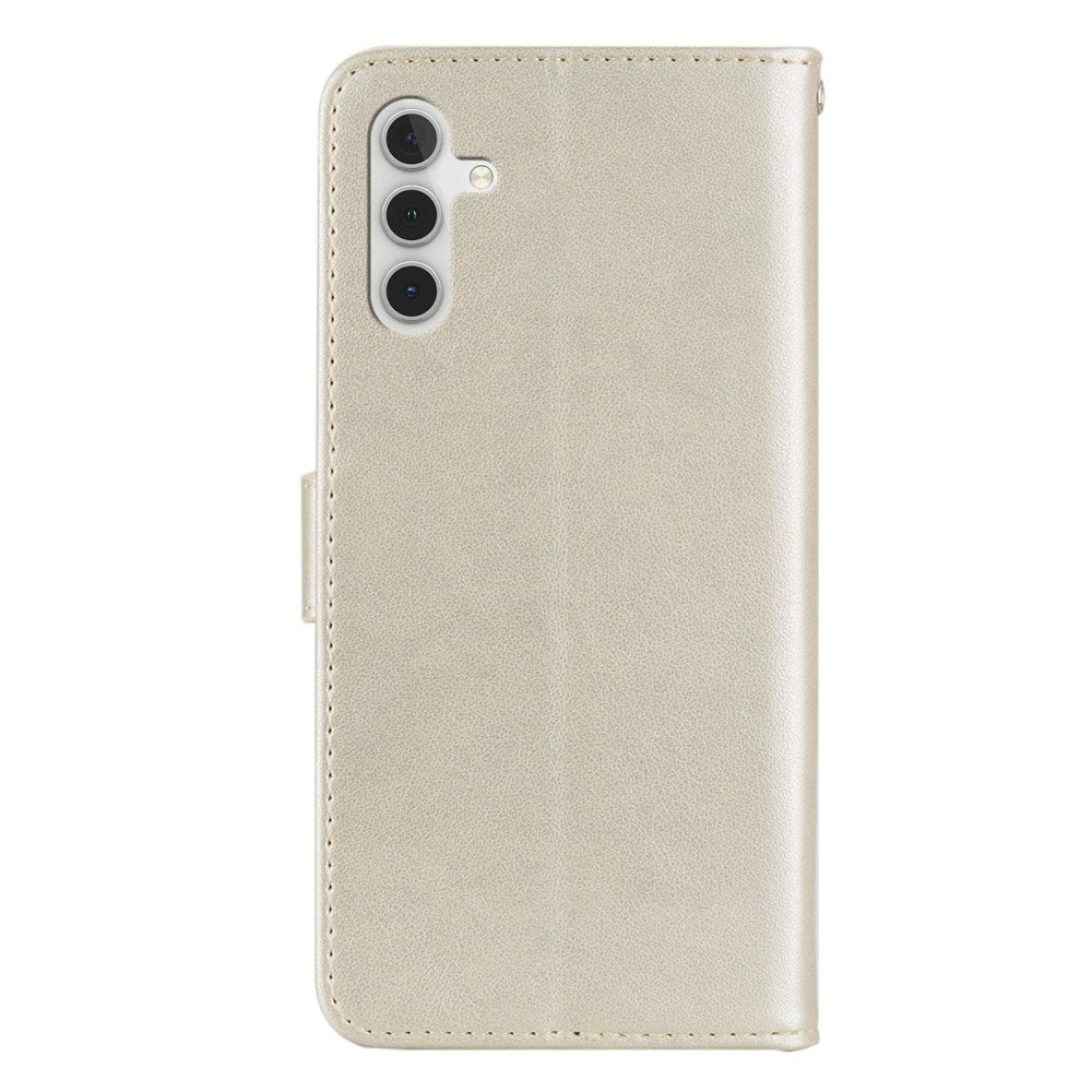 Samsung Galaxy S25+ (Plus) - EIDERWOOD Kunstlæder Flip Cover m. Uglemotiv - Guld