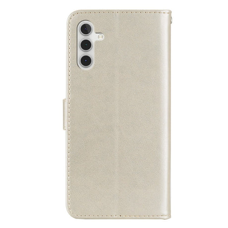 Samsung Galaxy S25+ (Plus) - EIDERWOOD Kunstlæder Flip Cover m. Uglemotiv - Guld