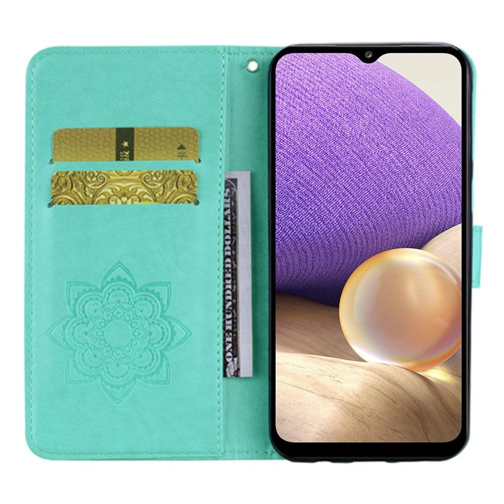 Samsung Galaxy S25+ (Plus) - EIDERWOOD Kunstlæder Flip Cover m. Uglemotiv - Turkis