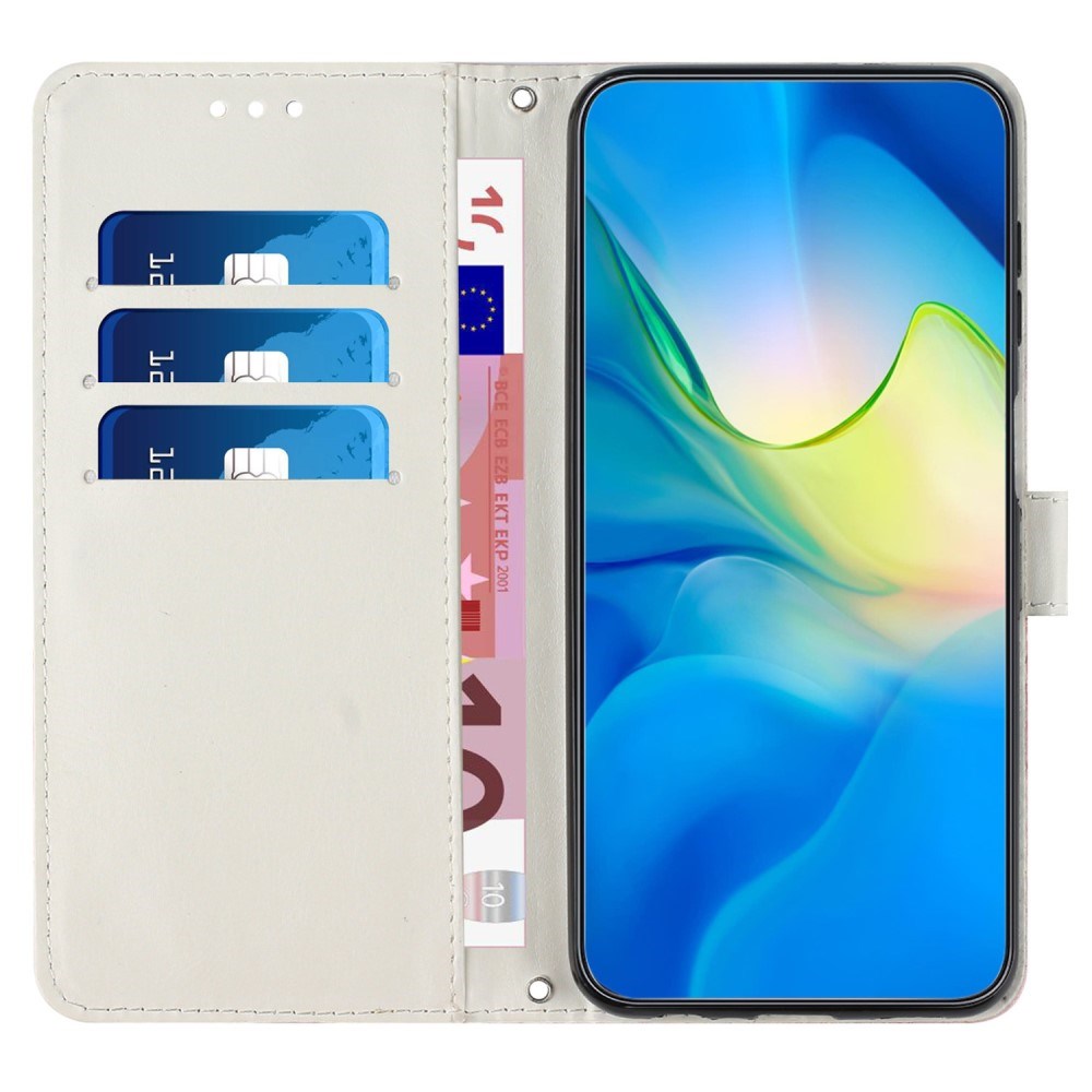 Samsung Galaxy S25 Ultra - EIDERWOOD Marmormønstret Kunstlæder Flip Cover m. Strop - Lyserød