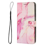 Samsung Galaxy S25 Ultra - EIDERWOOD Marmormønstret Kunstlæder Flip Cover m. Strop - Lyserød