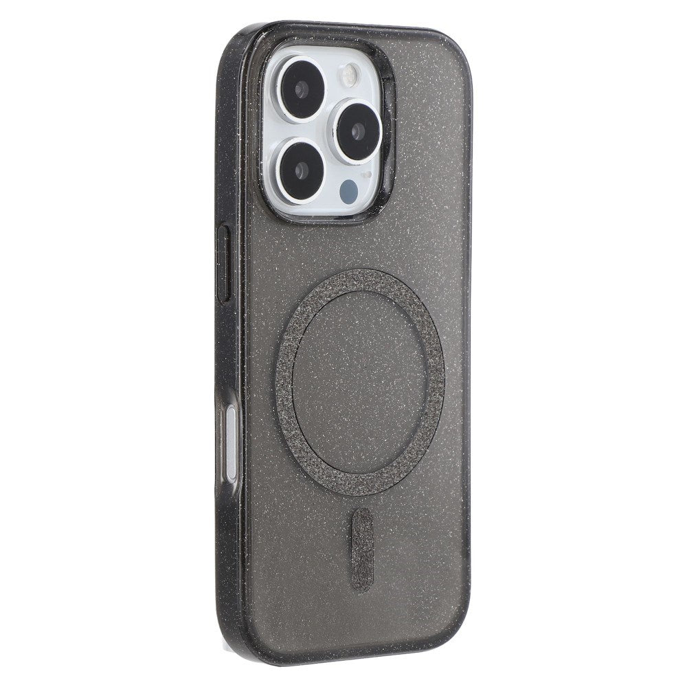 EIDERWOOD - iPhone 16 Pro - Plastik Glitter Cover - MagSafe Kompatibel - Sort