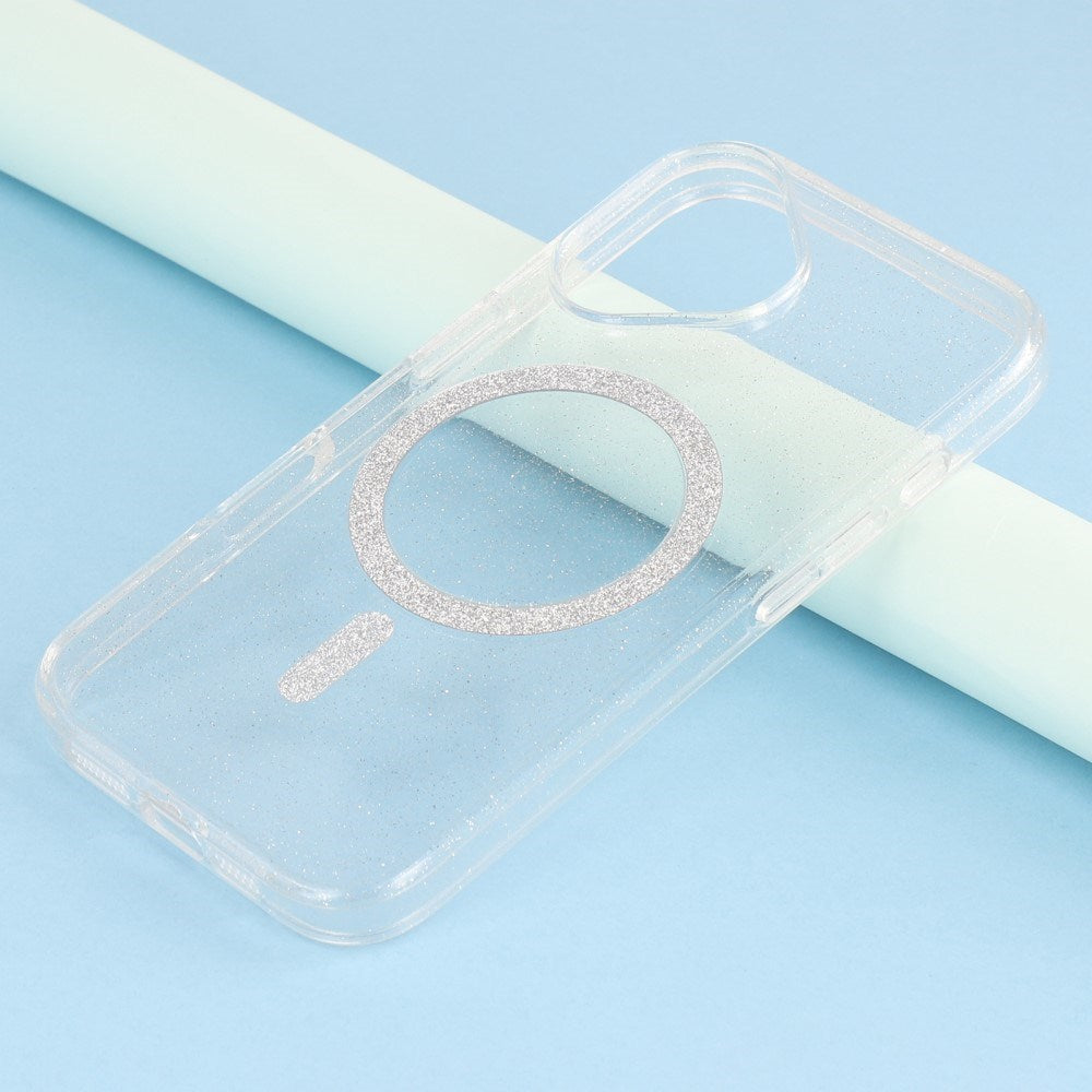 EIDERWOOD - iPhone 16 - Plastik Glitter Cover - MagSafe Kompatibel - Gennemsigtig