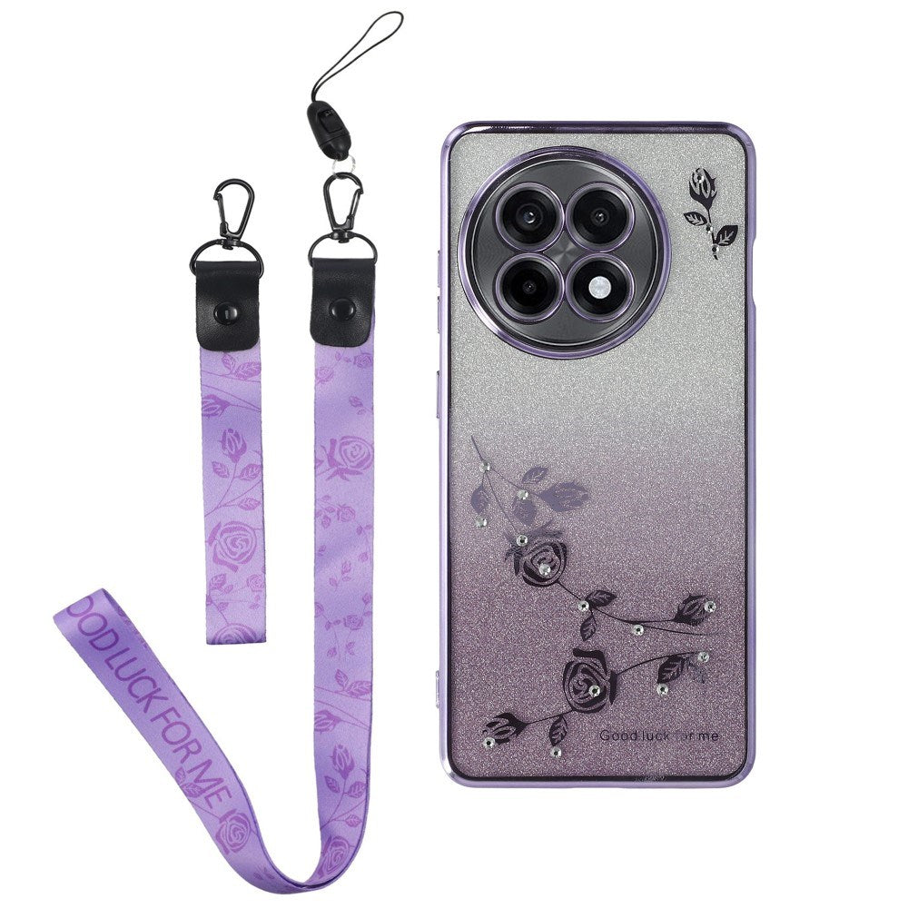 OnePlus 13R Fleksibelt Plastik Mobil Cover m. 2 x Lanyard - Lilla