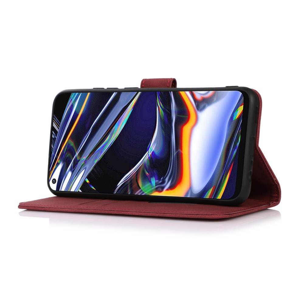 Xiaomi Redmi Note 14 (5G) - KHAZNEH Kunstlæder Flip Cover m. Kortholder & Ståfunktion - Rød