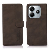 Xiaomi Redmi Note 14 (5G) - KHAZNEH Kunstlæder Flip Cover m. Kortholder & Ståfunktion - Brun