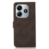 Xiaomi Redmi Note 14 (5G) - KHAZNEH Kunstlæder Flip Cover m. Kortholder & Ståfunktion - Brun