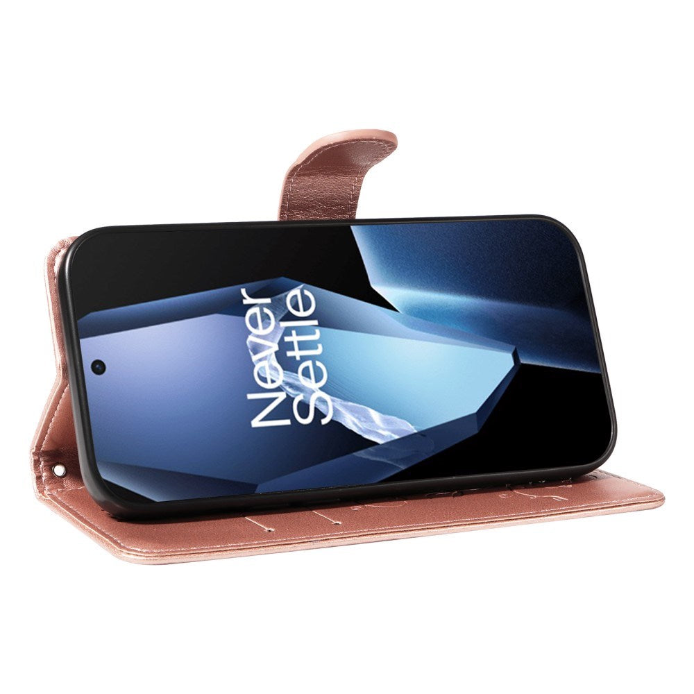 EIDERWOOD OnePlus 13R Flipcover m. Motiv - Kortholder & Ståfunktion - Rose Gold