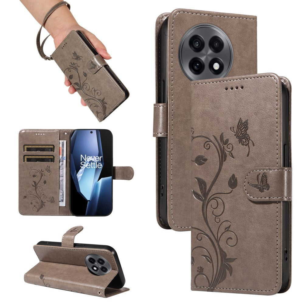 EIDERWOOD OnePlus 13R Flipcover m. Motiv - Kortholder & Ståfunktion - Grå