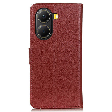 EIDERWOOD Xiaomi Poco X7 Pro Litchi Kunstlæder Flip Cover inkl. Pung - Brun