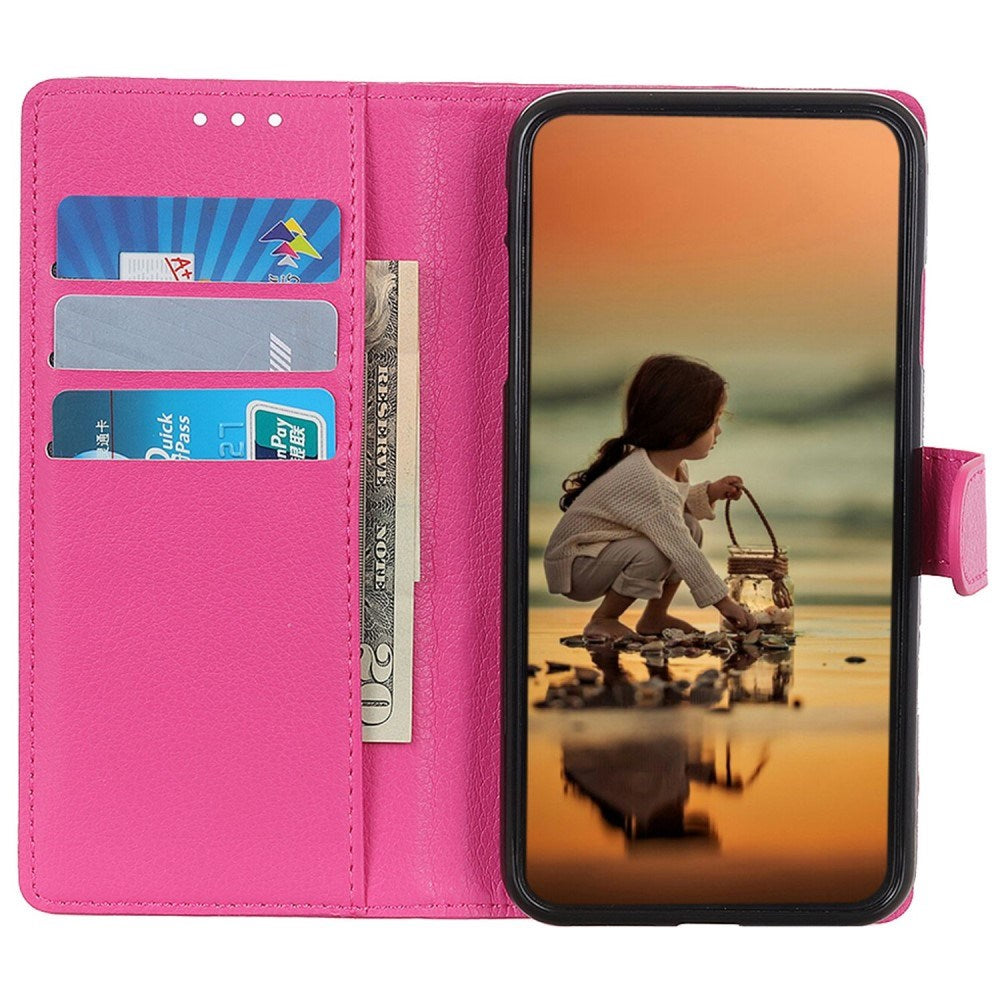 EIDERWOOD Xiaomi Poco X7 Pro Litchi Kunstlæder Flip Cover inkl. Pung - Lyserød