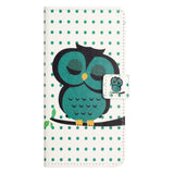 EIDERWOOD Samsung Galaxy S25 Edge Kunstlæder Mobil Cover m. Pung & Ståfunktion - Sovende Ugle