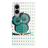 EIDERWOOD Samsung Galaxy S25 Edge Kunstlæder Mobil Cover m. Pung & Ståfunktion - Sovende Ugle