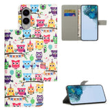 EIDERWOOD Samsung Galaxy S25 Edge Kunstlæder Mobil Cover m. Pung & Ståfunktion - Ugler