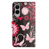 EIDERWOOD Samsung Galaxy S25 Edge Kunstlæder Mobil Cover m. Pung & Ståfunktion - Sommerfugle