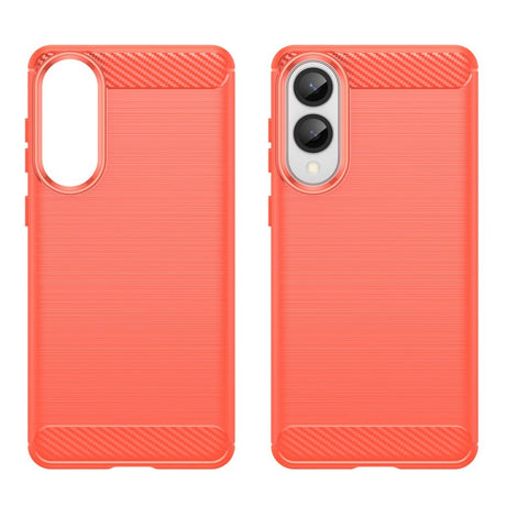 EIDERWOOD - Samsung Galaxy S25 Edge - Brushed Carbon Fiber Fleksibelt Plastik Cover - Rød