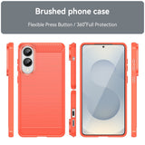 EIDERWOOD - Samsung Galaxy S25 Edge - Brushed Carbon Fiber Fleksibelt Plastik Cover - Rød