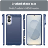 EIDERWOOD - Samsung Galaxy S25 Edge - Brushed Carbon Fiber Fleksibelt Plastik Cover - Blå