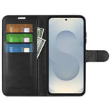 EIDERWOOD Samsung Galaxy S25 Edge Litchi Kunstlæder Flip Cover inkl. Pung - Sort