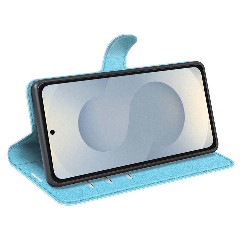 EIDERWOOD Samsung Galaxy S25 Edge Litchi Kunstlæder Flip Cover inkl. Pung - Blå