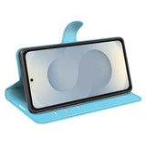 EIDERWOOD Samsung Galaxy S25 Edge Litchi Kunstlæder Flip Cover inkl. Pung - Blå