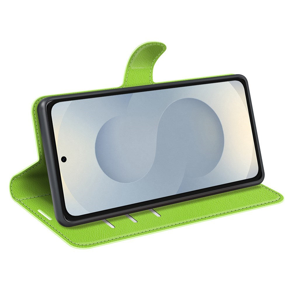 EIDERWOOD Samsung Galaxy S25 Edge Litchi Kunstlæder Flip Cover inkl. Pung - Grøn