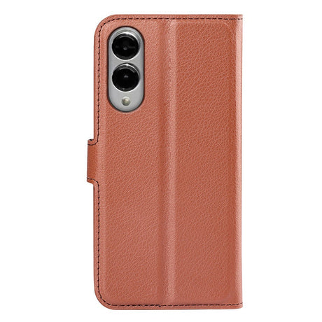 EIDERWOOD Samsung Galaxy S25 Edge Litchi Kunstlæder Flip Cover inkl. Pung - Brun