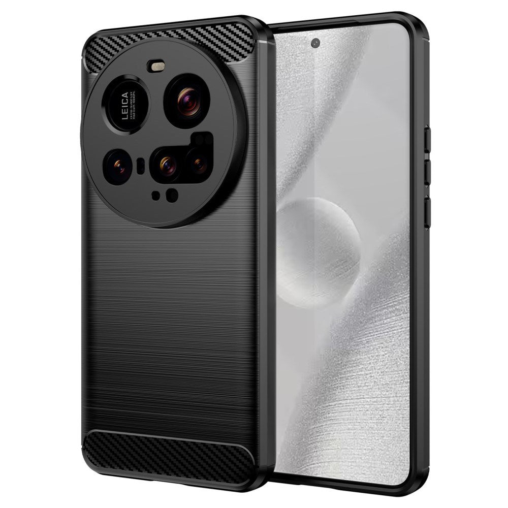 EIDERWOOD - Xiaomi 15 Ultra - Brushed Carbon Fiber Fleksibelt Plastik Cover - Sort