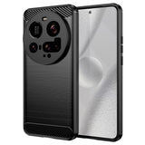 EIDERWOOD - Xiaomi 15 Ultra - Brushed Carbon Fiber Fleksibelt Plastik Cover - Sort