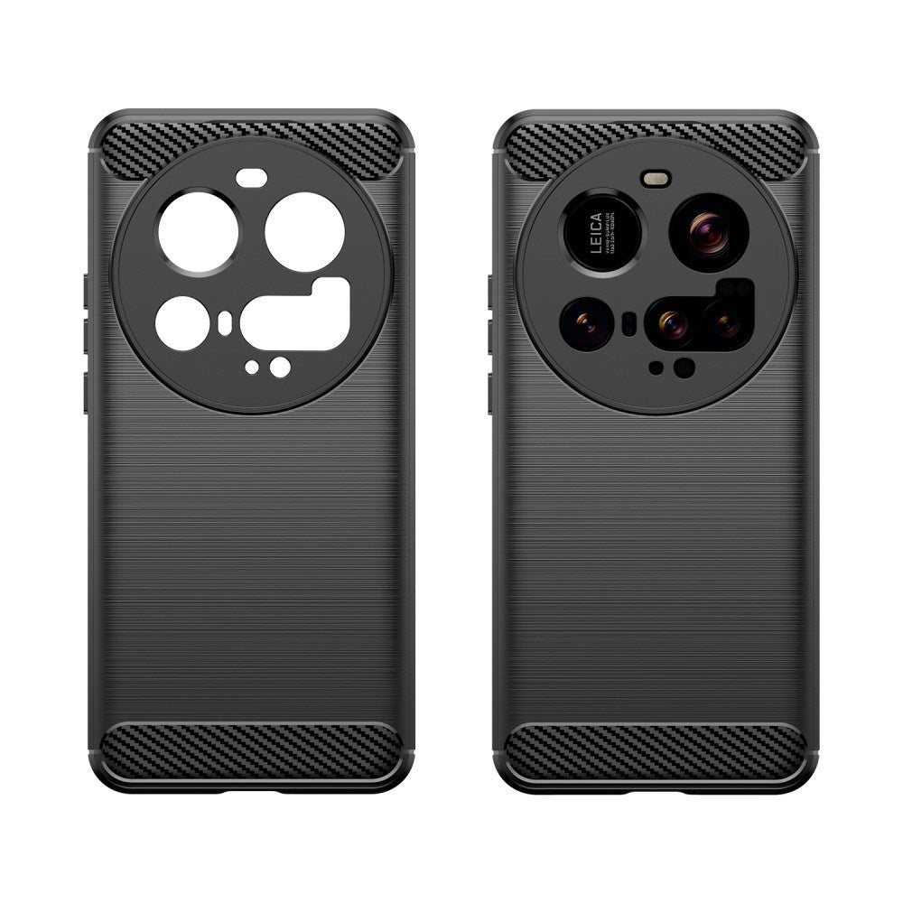 EIDERWOOD - Xiaomi 15 Ultra - Brushed Carbon Fiber Fleksibelt Plastik Cover - Sort