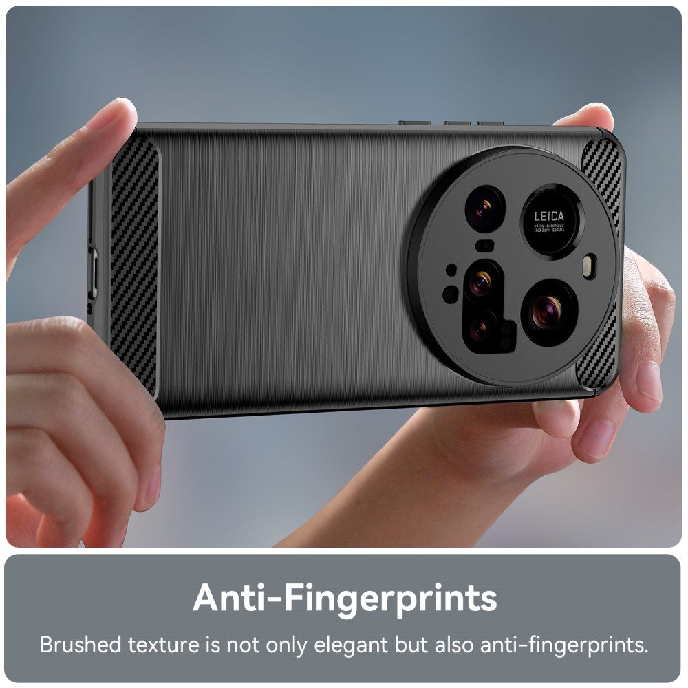 EIDERWOOD - Xiaomi 15 Ultra - Brushed Carbon Fiber Fleksibelt Plastik Cover - Sort
