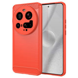 EIDERWOOD - Xiaomi 15 Ultra - Brushed Carbon Fiber Fleksibelt Plastik Cover - Rød