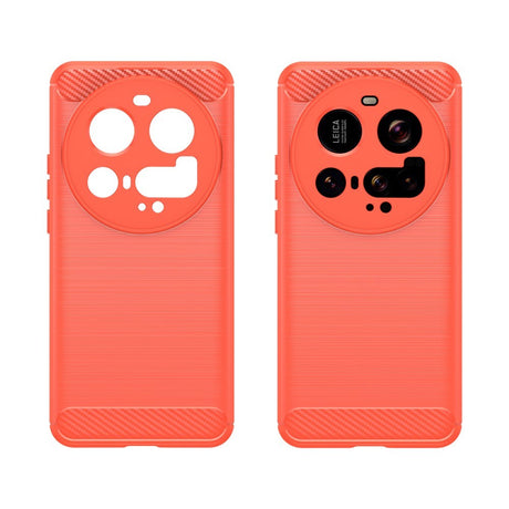 EIDERWOOD - Xiaomi 15 Ultra - Brushed Carbon Fiber Fleksibelt Plastik Cover - Rød