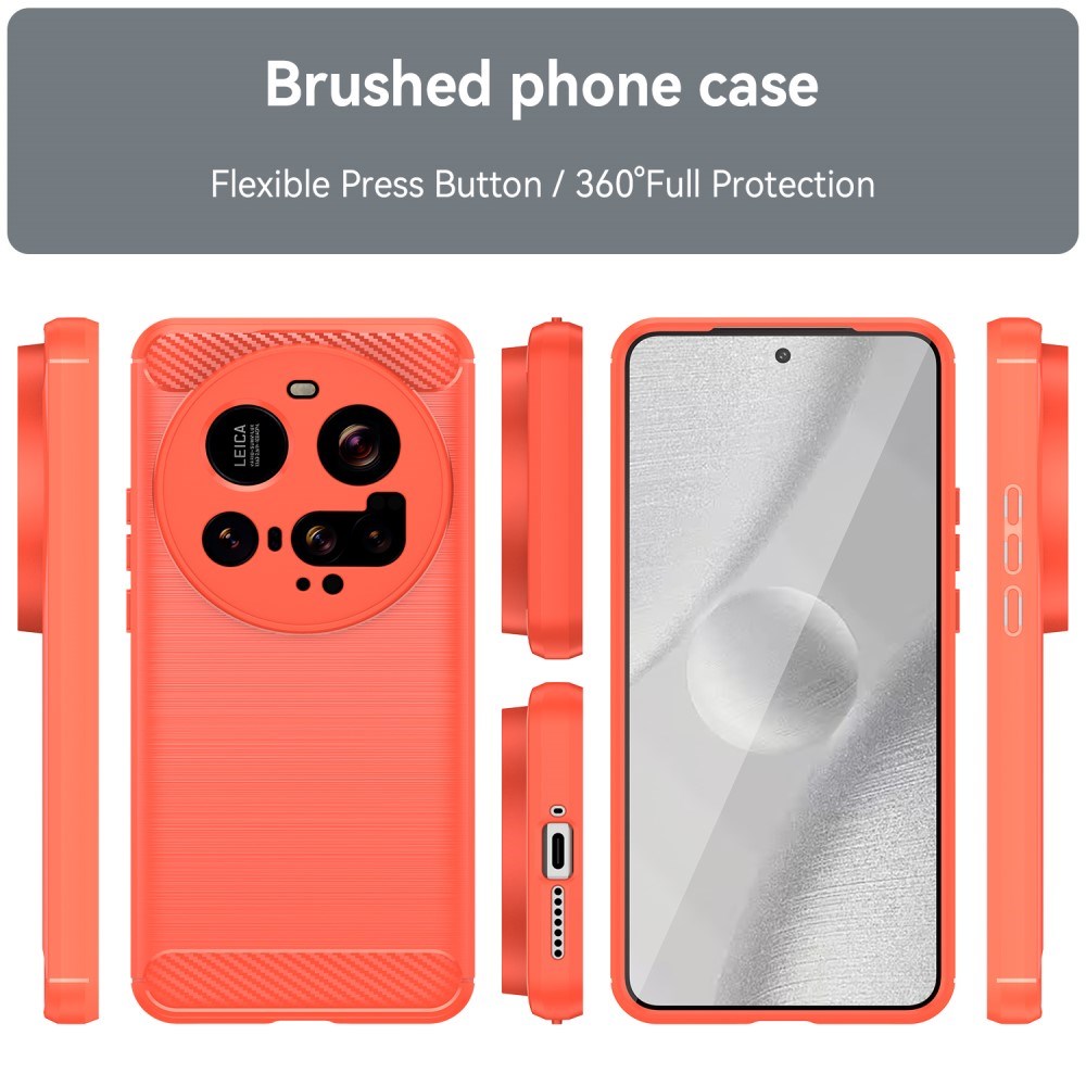 EIDERWOOD - Xiaomi 15 Ultra - Brushed Carbon Fiber Fleksibelt Plastik Cover - Rød