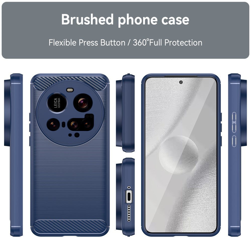 EIDERWOOD - Xiaomi 15 Ultra - Brushed Carbon Fiber Fleksibelt Plastik Cover - Blå