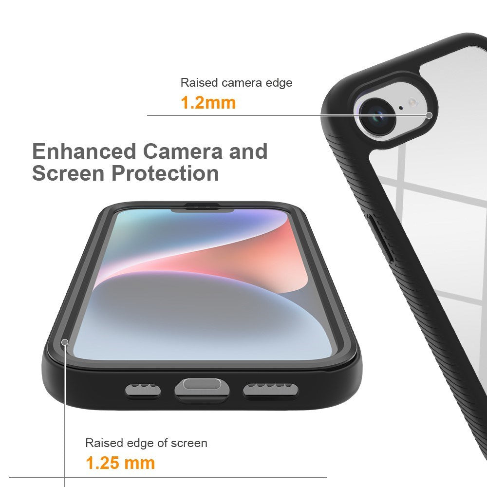 EIDERWOOD iPhone 17e / 16e 2-i-1 Mobil Cover med Indbygget Skærmbeskyttelse - Sort