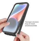 EIDERWOOD iPhone 17e / 16e 2-i-1 Mobil Cover med Indbygget Skærmbeskyttelse - Blå