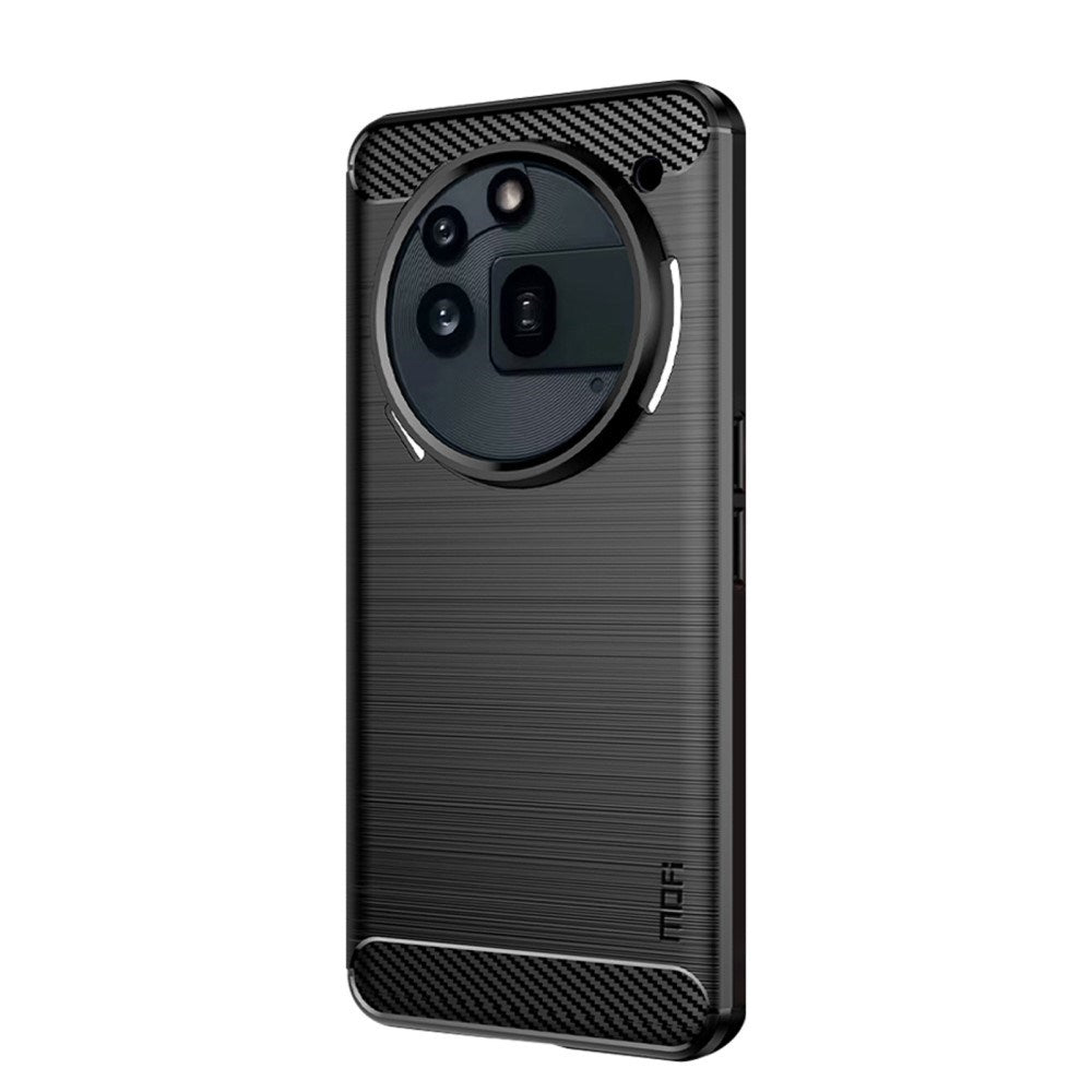 Nothing Phone (3a) Pro Mofi Brushed Carbon Fiber Fleksibelt Plastik Mobil Cover - Sort